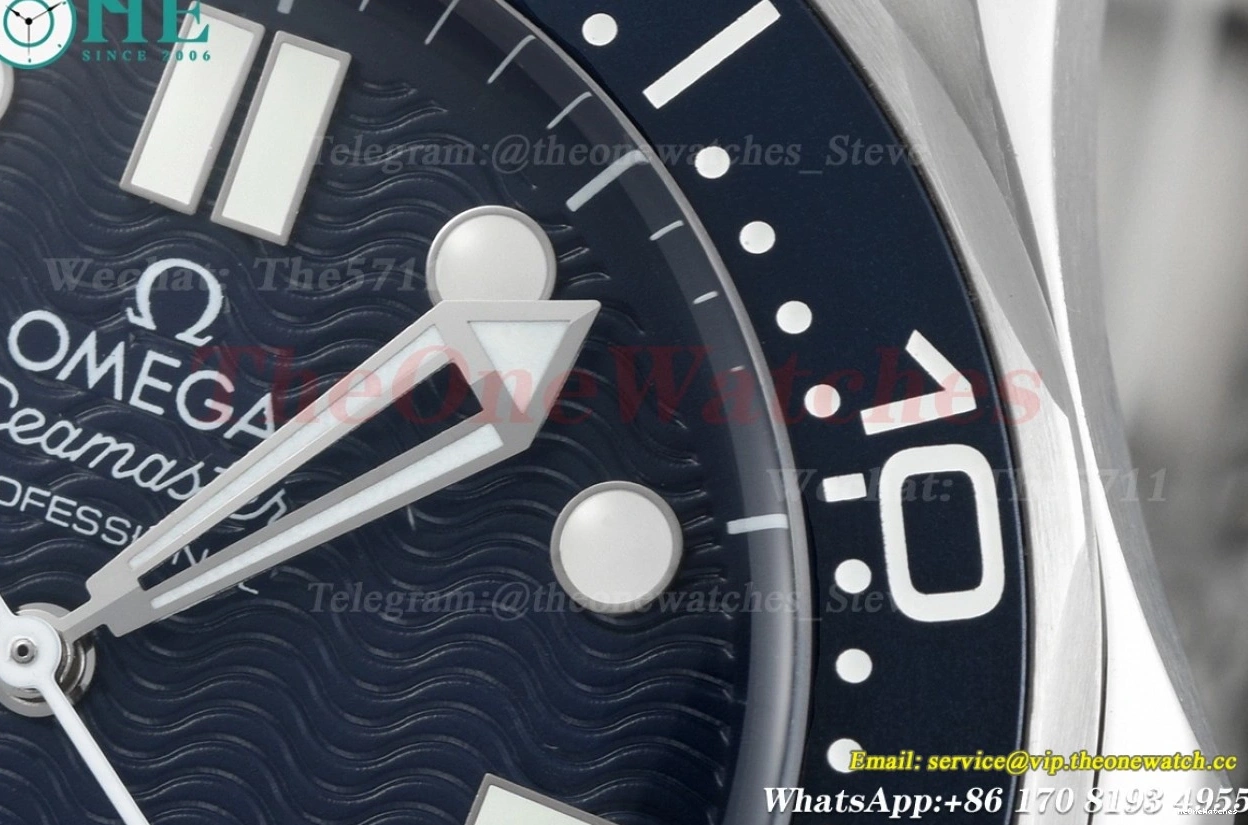 Dial Seamaster Mod SS 300m Blue SS James BLSF 42mm A8806 Bond 60th 0305